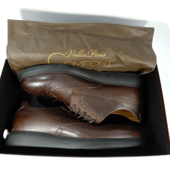 VELLAPAIS Mare Leather Wingtip Sneakers Shoes Size 12 Dark Brown NEW - Picture 9 of 15